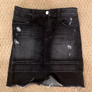 BLANKNYC Black Distressed Denim Mini Skirt